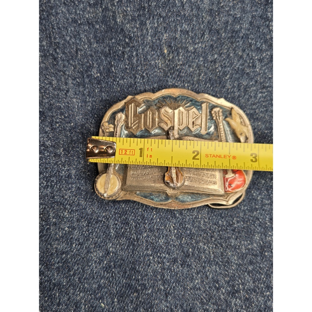 Vintage 1985 Gospel Guitar Rockstar Belt Buckle - Picture 3 of 7